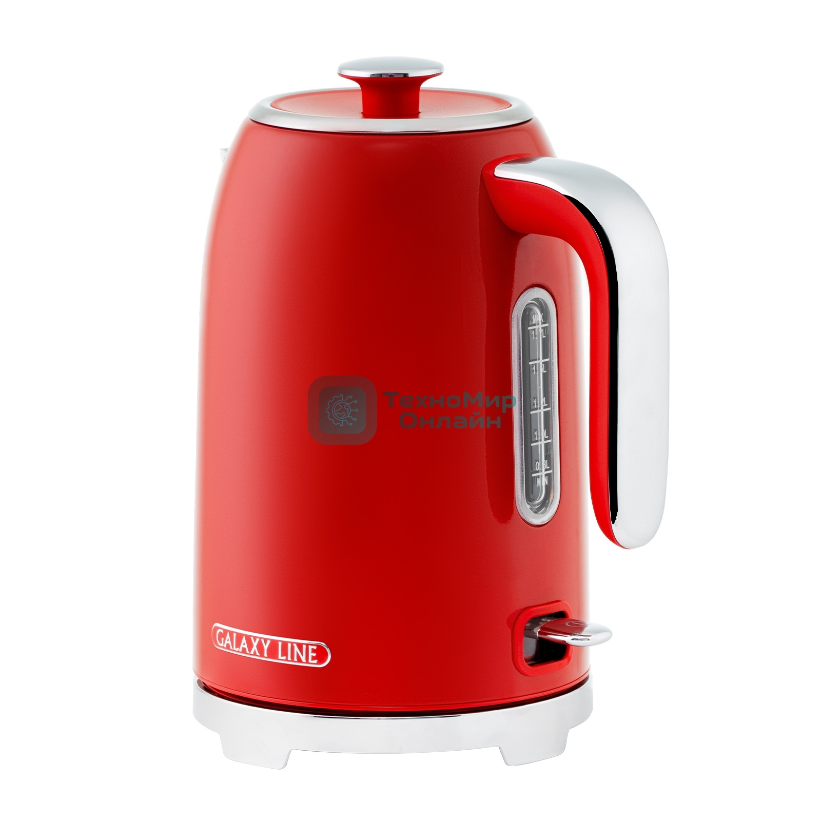 Чайник электрический Galaxy Line GL 0349 1.7 л, 2200 Вт, красный корпус: нерж.сталь (ГЛ0349Л)