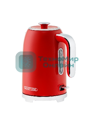 Чайник электрический Galaxy Line GL 0349 1.7 л, 2200 Вт, красный корпус: нерж.сталь (ГЛ0349Л)
