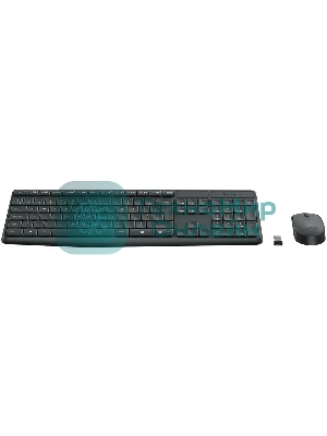 Комплект клавиатура+мышь Logitech MK235 беспроводной, USB, 1000 DPI, серый