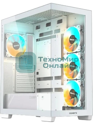 Компьютерный корпус Gigabyte GB-C500PI ST белый без БП ATX 3x120мм 6x140мм 2xUSB 3.0 1xUSB3.1 audio bott PSU