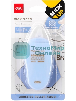 Клеющий роллер Deli EA49201 прозрачный блистер 6мм x 8м Macaron