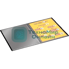 Папка с 30 прозрачными вкладками Silwerhof Eco A4, пластик, 0.5мм, черный