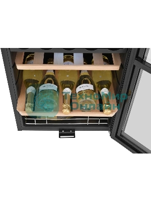 Винный шкаф ZÜGEL ZCWF331DB черный, 88 л, 2 отсека, 33 бут.