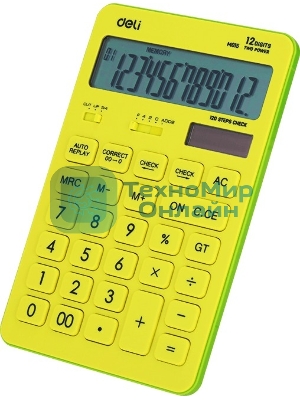 Калькулятор настольный Deli Touch EM01551 желтый 12-разр.