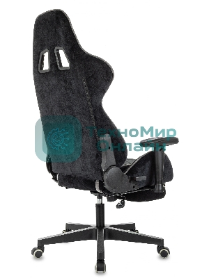 Кресло Zombie Drift/F черный/серый, экокожа, 120 кг, механизм качания, подставка для ног