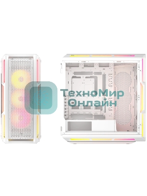 Компьютерный корпус без блока питания Case Corsair iCUE LINK 5000T LX RGB, Midi-Tower, TG, 3x120мм RGB, 4xUSB-A 3.2, 1xUSB 3.2 Type-C, E-ATX, ATX, mATX, mITX White
