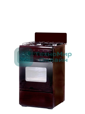 Плита газовая Лада Nova RG 24039 B коричневый, конфорок 4 газовых, духовка 50 л, 50 см x 85 см x 60 см
