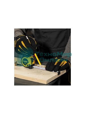 Рулетка Denzel 5м х 25мм, двухкомп. корпус, кнопка-пауза