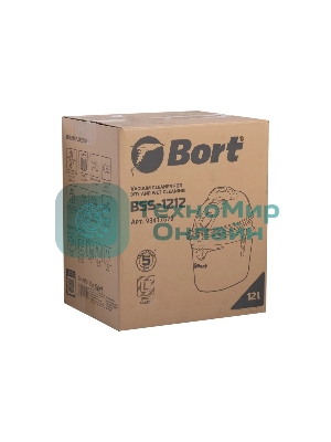 Строительный пылесос Bort BSS-1212 (93417579) синий, 220/1200 Вт, уборка сухая/влажная, пылесборник мешок/контейнер, 12 л