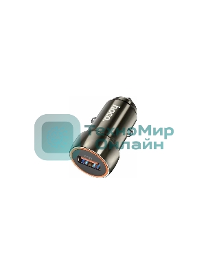Автомобильная зарядка HOCO Z46 Blue shield, 1xUSB, 18W, серый металлик
