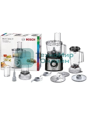 Кухонный комбайн Bosch MCM3501M 800 Вт, Скорости: 2, Блендер 1 л, Чаша 2.3 л, черный/серебристый