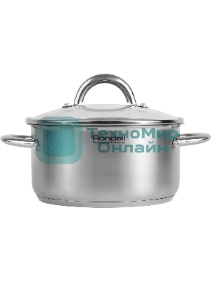 Кастрюля Rondell Point RDS-1311 2.8 л. d=20 см, с крышкой, нержавеющая сталь 18/10