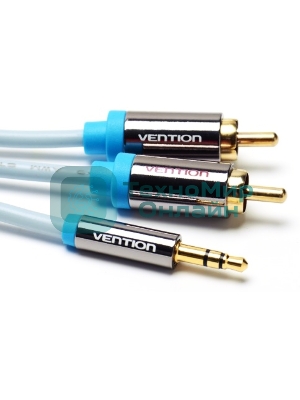 Кабель Vention аудио Jack 3,5 мм M/2RCA M - 3 м черный
