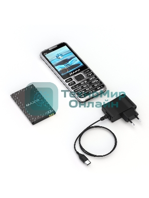 Мобильный телефон Maxvi X10i серебристый металлик