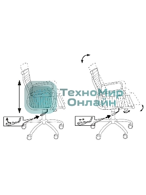 Кресло Бюрократ CH-883-LOW/BLACK черный, экокожа