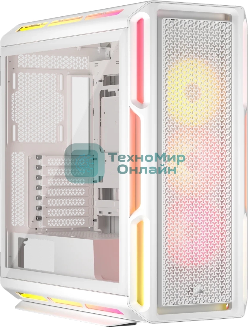 Компьютерный корпус без блока питания Case Corsair iCUE LINK 5000T LX RGB, Midi-Tower, TG, 3x120мм RGB, 4xUSB-A 3.2, 1xUSB 3.2 Type-C, E-ATX, ATX, mATX, mITX White