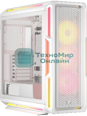 Компьютерный корпус без блока питания Case Corsair iCUE LINK 5000T LX RGB, Midi-Tower, TG, 3x120мм RGB, 4xUSB-A 3.2, 1xUSB 3.2 Type-C, E-ATX, ATX, mATX, mITX White