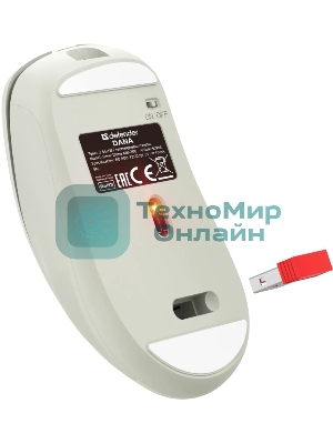 Мышь беспроводная Defender Dana MB-266 светло-серый, 3200 dpi, радиоканал, Bluetooth, USB, кнопки - 6