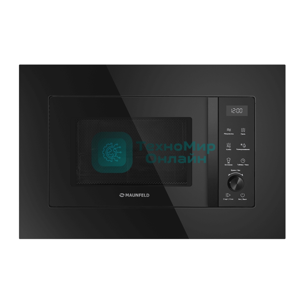 Микроволновая печь встраиваемая Maunfeld JBMO1225FSGb02 черный, 25 л, 900 Вт, переключатели - поворотный механизм/сенсор