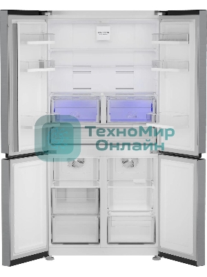 Холодильник Hotpoint HFP4 625I X нержавеющая сталь, трехкамерный, 376/165л, морозилка снизу, No Frost, Side by Side