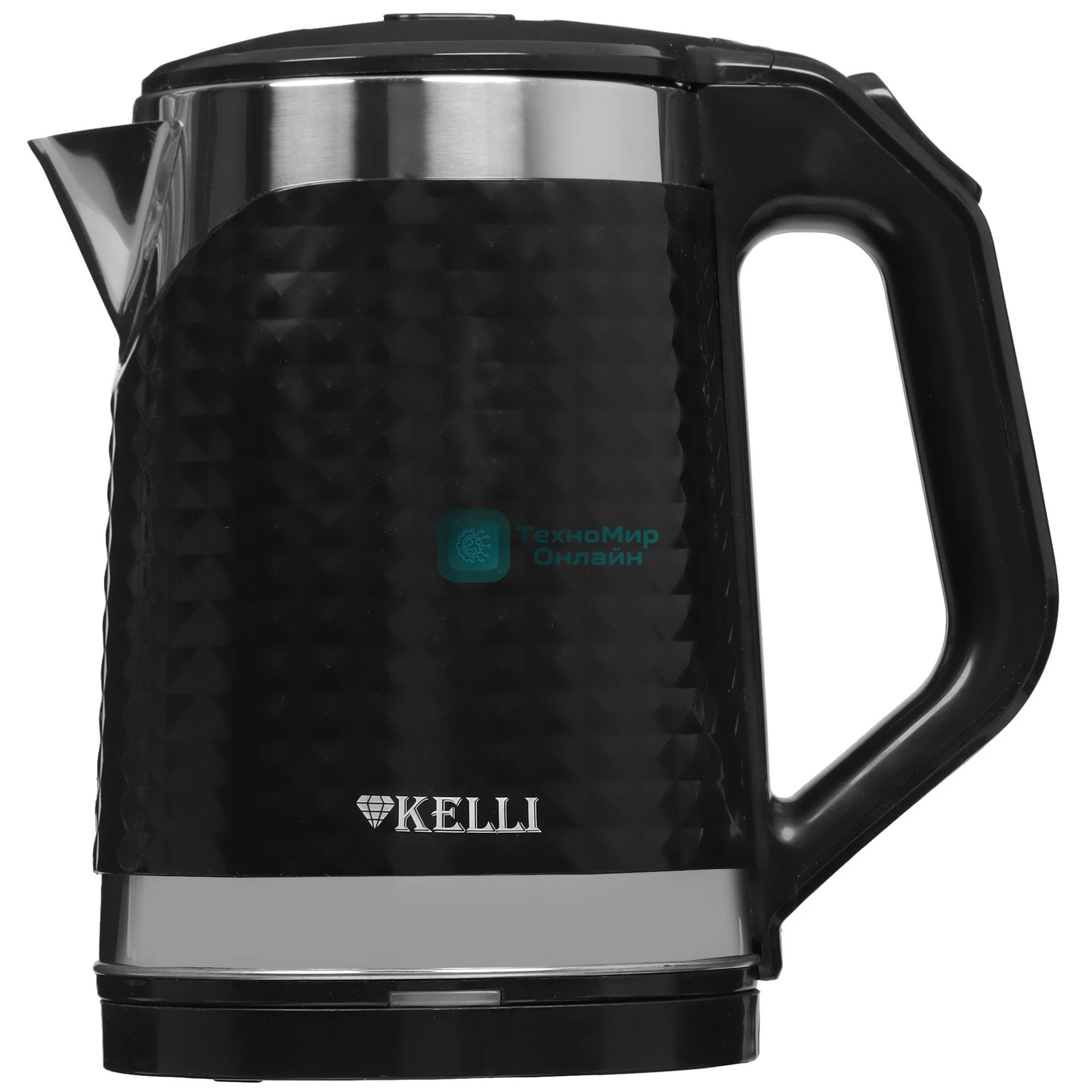 Чайник электрический Kelli KL-1372B 1.8 л, нержавейка+пластик, черный (12)