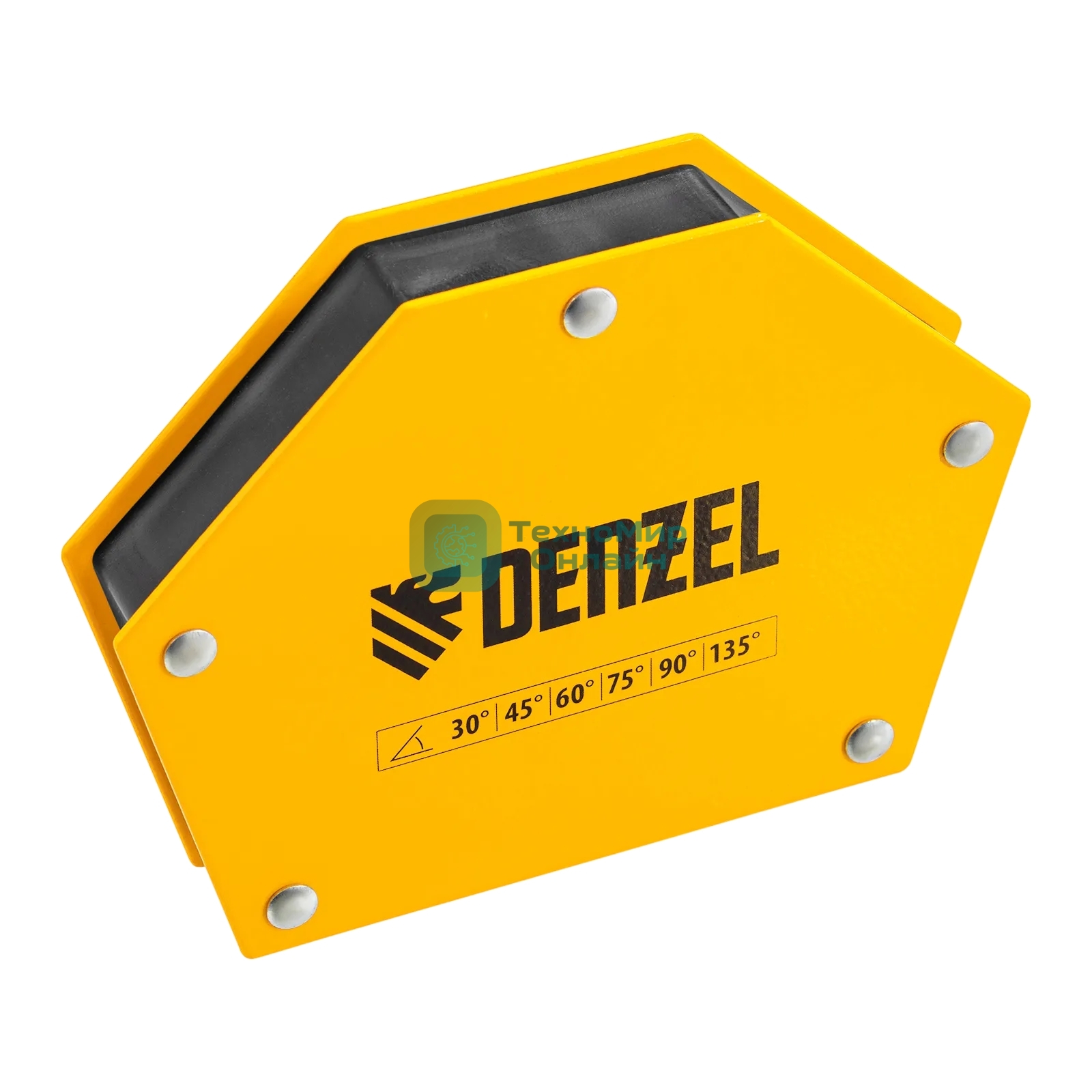 Фиксатор магнитный Denzel для сварочных работ усилие 75 LB, 30х45х60х75х90х135 град.