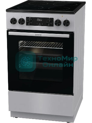 Плита электрическая Gorenje GEC5C41SG серый, конфорок 4 электрических, духовка 70 л, 50 см x 85 см x 59.4 см (без крышки)