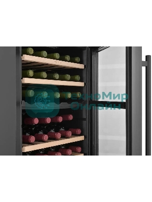 Винный шкаф ZÜGEL ZCWF331DB черный, 88 л, 2 отсека, 33 бут.