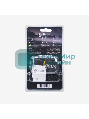 Фонарь налобный Gauss GFL405 черный 3Вт лам.:светодиодный (GF405)