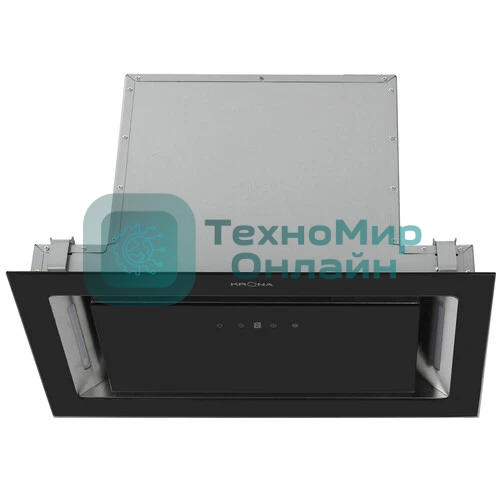 Вытяжка встраиваемая Krona Selina 600 Glass S черный, 52 см, 1300 куб. м/ч, 61 дБ