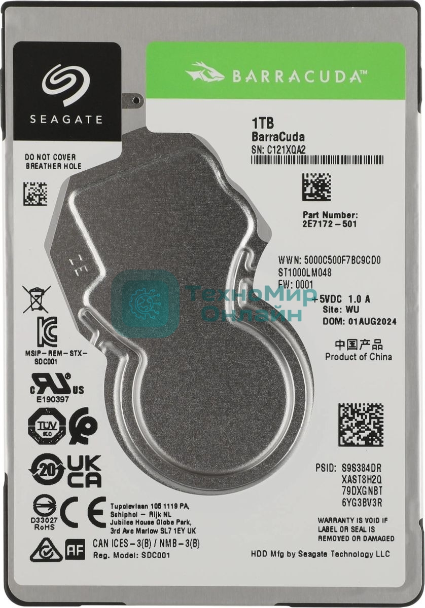 Жесткий диск Seagate Original SATA-III 1Tb ST1000LM048 Barracuda (5400rpm) 128Mb 2.5