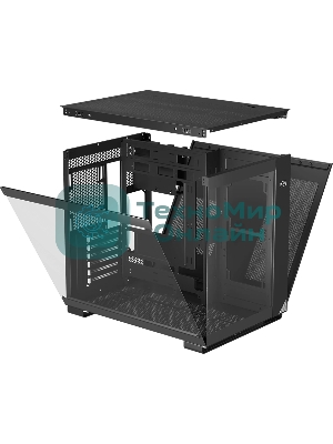 Компьютерный корпус без блока питания PCCOOLER C3 T500 BK, Panoramic Mid Tower, Black, TG, 0.7 SPCC, no fans ATX, mATX, mITX 175/400/200мм 1x2.5