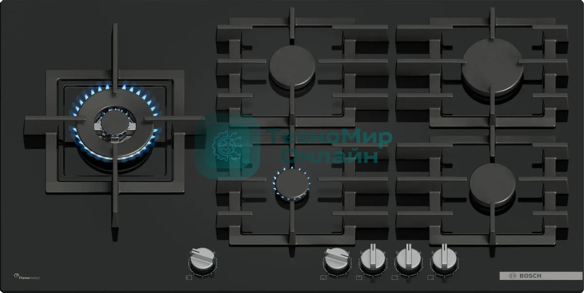 Газовая варочная панель Bosch PPM9A6I40 черный