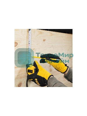 Рулетка Denzel 5м х 25мм, двухкомп. корпус, кнопка-пауза