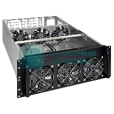 Корпус для майнинга ExeGate EX288960RUS Pro 8-650 без БП, 2*USB, 6*fan 120мм, места под: 8 видеокарт, 1 БП
