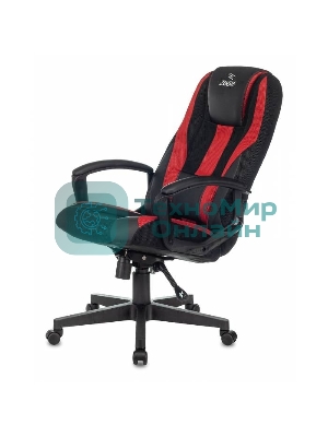 Кресло Zombie 9 черный/красный, экокожа, 120 кг, механизм качания