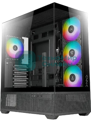 Компьютерный корпус Azza TIARA черный без БП ATX 4x120мм 2xUSB 3.0 1xUSB3.1 audio bott PSU