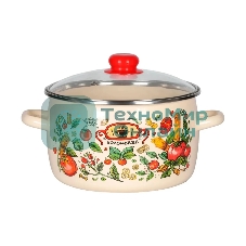 Кастрюля Appetite 1RC181S Болоньезе с крышкой, эмалированная сталь, сфер. 3 л