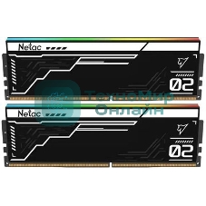 Оперативная память Netac Shadow II RGB, DDR5, 32GB (2x16GB), 6400 MHz, CL32, с радиатором, RGB, чёрный