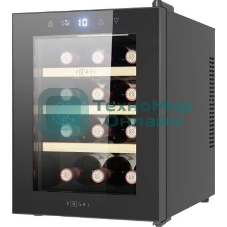 Винный шкаф ZÜGEL ZTWF121B черный, 32 л, 1 отсек, 12 бут.шкаф ZÜGEL ZTWF121B, черный