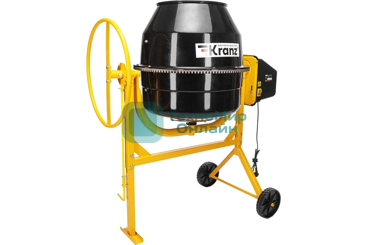 Бетоносмеситель Kranz KR-200 1000 Вт, 200 л, чугунный венец, 23 об/мин