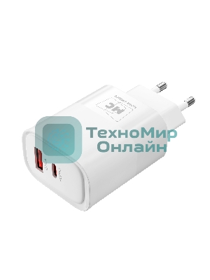 Сетевое зарядное устройство MORE CHOICE (4620202555595) NC82 1USB+1Type-C 3.0A PD 35W+QC3.0, белый