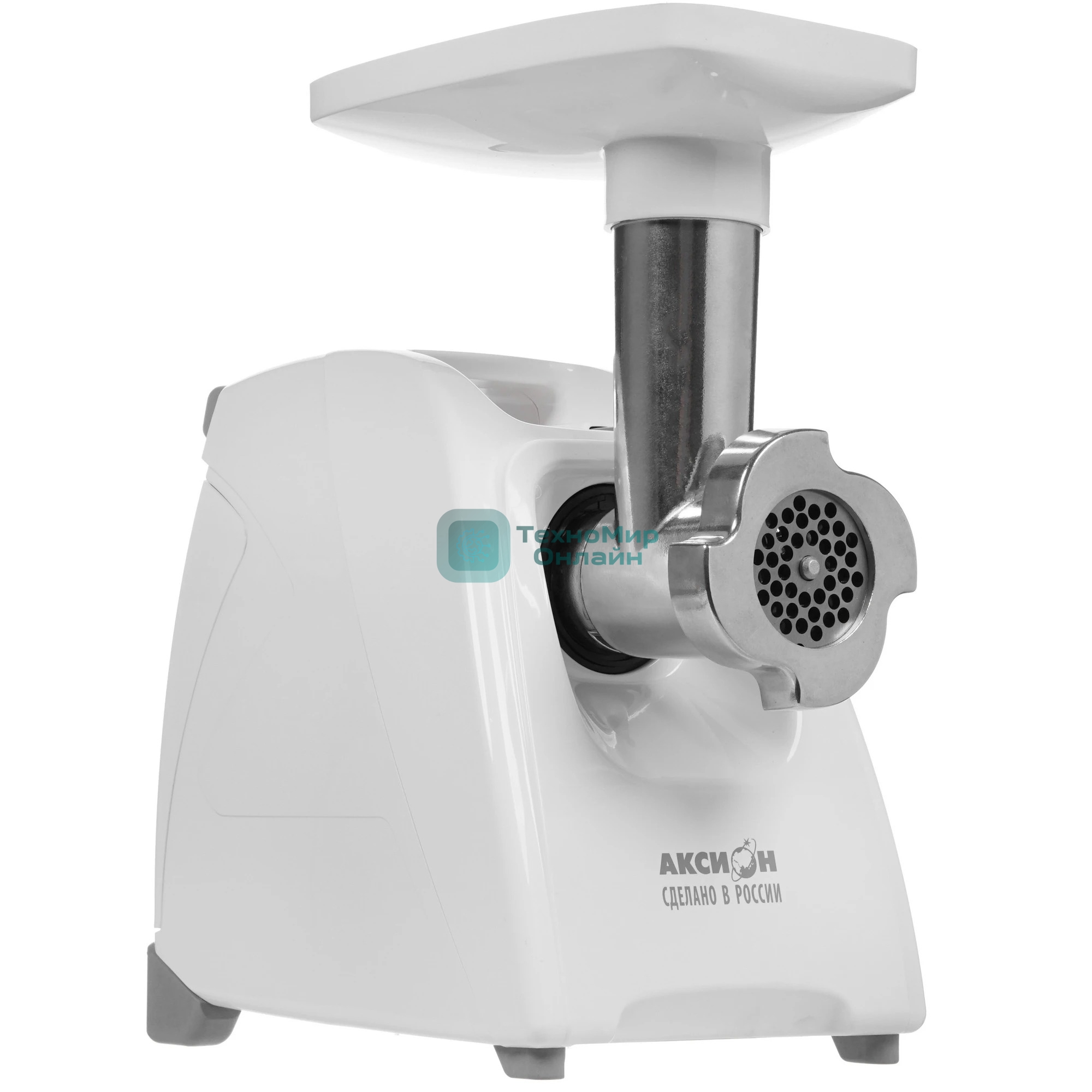 Мясорубка электрическая Аксион М35.01 белый, 1500 Вт, 1.7 кг/мин, реверс, защита от перегрузки, насадки - 4