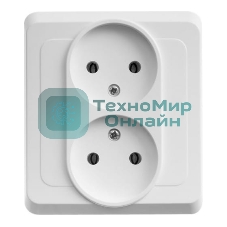 Розетка 2-м СП Этюд 16А IP20 без заземл. бел. SchE PC16-005B