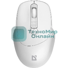 Мышь беспроводная Defender Feam MM-296 белый, 1600 dpi, радиоканал, USB, кнопки - 4