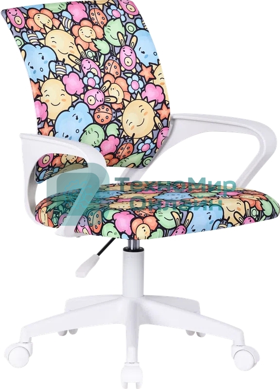 Кресло компьютерное детское Defender Fiesta солнце&цветы, ткань, класс 1