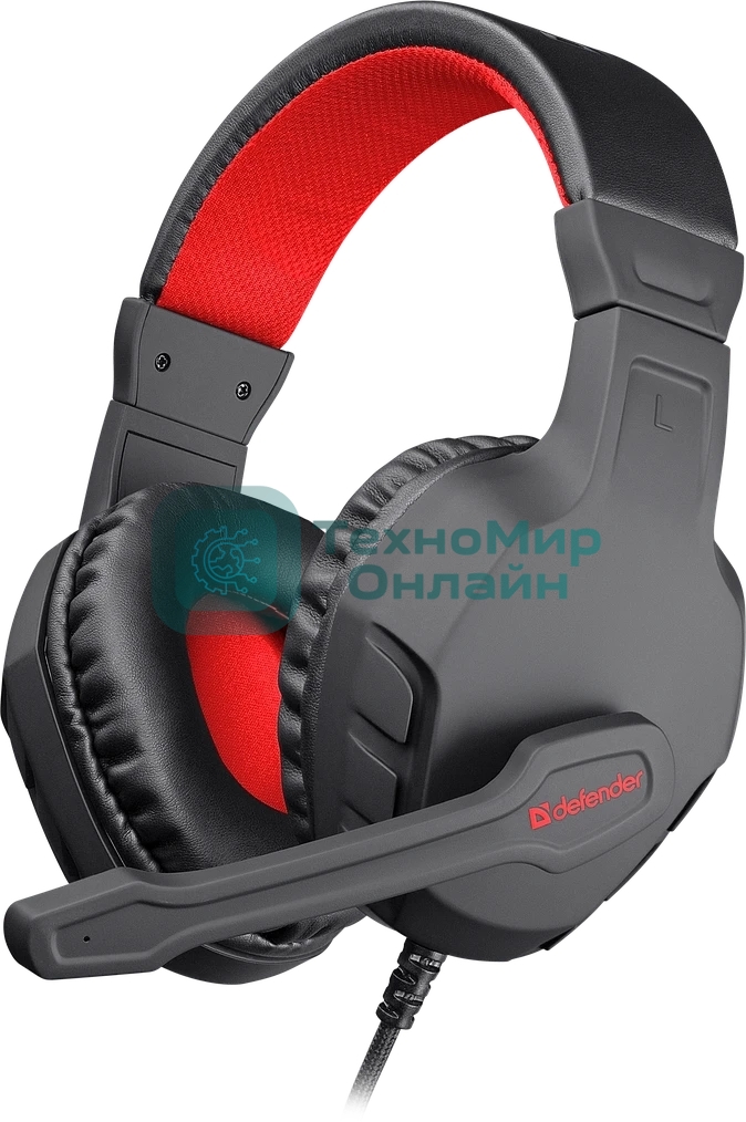 Гарнитура Defender Cujo чёрный/красный, проводная
