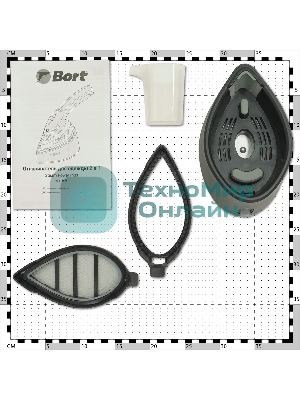 Отпариватель Bort Steam PowerPlus черный/голубой, 1300 Вт, 25 г/мин, 140 мл