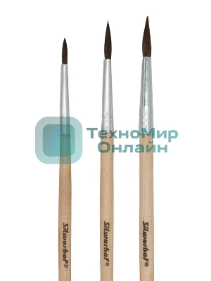 Набор кистей Silwerhof Веселые друзья (набор 3шт) пони круглая №2,4,6, деревянная ручка