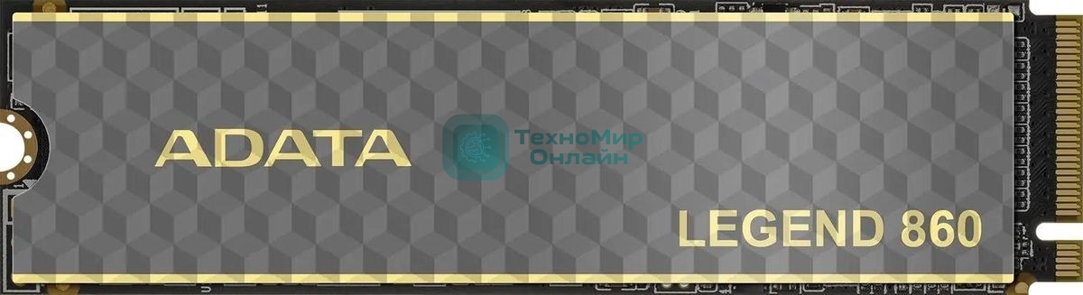 Накопитель SSD ADATA LEGEND 860, 1Tb, PCIe 4.0 x4, 2280, NVMe, R/W 6000/4000, с радиатором